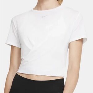 Nike Sz M Dri-Fit One Luxe Twist Short Sleeve Shirt White